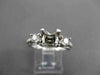 ESTATE .90CT DIAMOND 14K WHITE GOLD 3 STONE SEMI MOUNT 3D ENGAGEMENT RING #17613