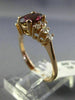 ESTATE 1.75CT DIAMOND & AAA RHODOLITE 14KT ROSE GOLD 3D OVAL ENGAGEMENT RING