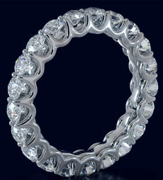 3.10CT DIAMOND 14KT WHITE GOLD 3D SHARED PRONG ETERNITY WEDDING ANNIVERSARY RING