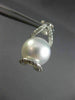 ESTATE LARGE .4CT DIAMOND & AAA SOUTH SEA PEARLS 18K WHITE GOLD HANGING EARRINGS