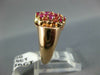 ANTIQUE WIDE .70CT OLD MINE DIAMOND & AAA RUBY 14KT WHITE & ROSE GOLD RING #757