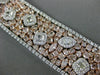 ESTATE EXTRA LARGE 42.16CT WHITE & PINK DIAMOND 18K 2 TONE GOLD CLUSTER BRACELET