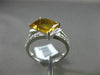ESTATE 2.87CT DIAMOND & CITRINE 14KT WHITE GOLD 3D RECTANGULAR DIAGONAL FUN RING