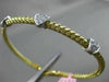 ESTATE .25CT DIAMOND 14K WHITE & YELLOW GOLD HEART FLEXIBLE LOVE BANGLE BRACELET