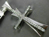 ESTATE LARGE .46CT DIAMOND 14KT WHITE GOLD 3D HANDCRAFTED CROSS PENDANT #19403
