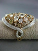 ESTATE EXTRA LARGE 3.78CT FANCY MULTI COLOR DIAMOND 18KT GOLD OVAL INFINITY RING