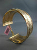 ESTATE WIDE .42CT DIAMOND 14K ROSE GOLD 3D MULTI ROW CRISS CROSS BANGLE BRACELET