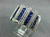 LARGE 1.62CT DIAMOND & AAA SAPPHIRE 18KT WHITE GOLD PRINCESS & ROUND RING #2136