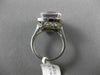 ESTATE X LARGE 10.64CT DIAMOND & AAA KUNZITE 14KT WHITE GOLD FILIGREE HALO RING