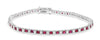 ESTATE 4.13CT DIAMOND & AAA RUBY 14K WHITE GOLD 3D PRINCESS TENNIS LOVE BRACELET