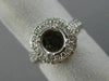 WIDE .80CT DIAMOND 14K WHITE GOLD DOUBLE HALO SEMI MOUNT ENGAGEMENT RING #1037
