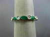 ESTATE .90CT DIAMOND & AAA EMERALD 18K WHITE GOLD SEMI ETERNITY ANNIVERSARY RING