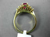 ESTATE 1.23CT DIAMOND & AAA RUBY 14KT YELLOW GOLD 3D OVAL ENGAGEMENT RING #2451