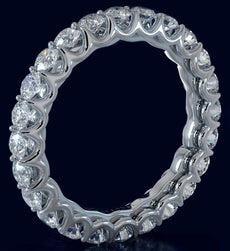 2.21CT DIAMOND 14KT WHITE GOLD 3D SHARED PRONG ETERNITY WEDDING ANNIVERSARY RING