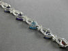 ESTATE 7.51CTW DIAMOND & AAA MULTI GEM 14KT WHITE GOLD TRILLION TENNIS BRACELET
