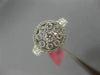ESTATE WIDE .81CT DIAMOND 18KT WHITE GOLD FLOWER MILGRAIN CIRCULAR PROMISE RING