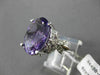 ESTATE LARGE 7.73CTW DIAMOND & AAA AMETHYST 14KT WHITE 3D FLORAL COCKTAIL RING