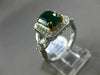 ESTATE 2.67CT DIAMOND & AAA EMERALD 14KT WHITE & YELLOW GOLD 3D ENGAGEMENT RING