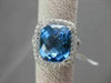 ESTATE LARGE 7.15CTW DIAMOND & AAA BLUE TOPAZ 14KT WHITE GOLD FILIGREE FUN RING