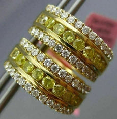 ESTATE WIDE 1.53CT WHITE & FANCY YELLOW DIAMOND 18KT YELLOW GOLD HUGGIE EARRINGS