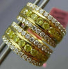 ESTATE WIDE 1.53CT WHITE & FANCY YELLOW DIAMOND 18KT YELLOW GOLD HUGGIE EARRINGS