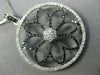 LARGE 1.07CT WHITE & BLACK DIAMOND 14KT TWO TONE GOLD 3D CIRCULAR FLOWER PENDANT