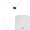 2.07CT AAA PINK SAPPHIRE 18KT WHITE GOLD 3D EMERALD CUT SOLITAIRE LOVE NECKLACE