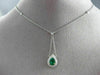 ESTATE .95CT DIAMOND & EMERALD 18KT 2 TONE GOLD HALO LARIAT BY THE YARD NECKLACE