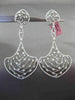 ESTATE EXTRA LARGE 3.10CT DIAMOND 14KT WHITE GOLD OPEN FILIGREE HANGING EARRINGS