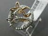 ESTATE .93CT DIAMOND 14KT WHITE YELLOW & ROSE GOLD 3D CIRCLE BUTTERFLY FUN RING