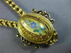 ANTIQUE LARGE & LONG 14KT YELLOW GOLD 3D HANDCRAFTED FLOWER NECKLACE #26226