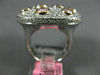 EXTRA LARGE 3.52CT WHITE & PINK DIAMOND 18K WHITE & ROSE GOLD OVAL ETOILE RING