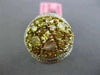 EXTRA LARGE 3.88CT WHITE & FANCY YELLOW DIAMOND 18KT TWO TONE GOLD CLUSTER RING