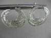 ESTATE LARGE 7.55CT ROUND & BAGUETTE DIAMOND 18KT WHITE GOLD MOON HOOP EARRINGS