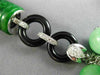 ANTIQUE LARGE .36CT DIAMOND AAA ONYX & JADE 18KT WHITE GOLD 3D LARIAT NECKLACE