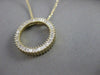 ESTATE 1.15CTW BAGUETTE DIAMOND 14K GOLD 20MM CIRCLE OF LOVE PENDANT CHAIN 20201