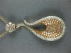 ESTATE .95CT WHITE & PINK DIAMOND 18K WHITE & ROSE GOLD FLOWER TEAR DROP PENDANT