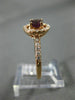 ESTATE .91CT DIAMOND & AAA PURPLE GARNET 18KT ROSE GOLD 3D HALO ENGAGEMENT RING