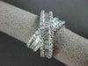 ANTIQUE WIDE 2.54CT DIAMOND 14KT WHITE GOLD CROSS OVER BAND COCKTAIL RING