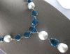 200.10CT DIAMOND & AAA BLUE TOPAZ & SOUTH SEA PEARL 18KT WHITE GOLD 3D NECKLACE