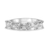 LARGE 2.52CT DIAMOND 14K WHITE GOLD EMERALD CUT 5 STONE WEDDING ANNIVERSARY RING