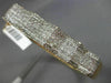 ESTATE WIDE 5.52CT DIAMOND 14KT ROSE GOLD 3D MULTI ROW PYRAMID BANGLE BRACELET