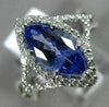LARGE 1.70CT DIAMOND & AAA TANZANITE 14KT WHITE GOLD 3D INFINITY ENGAGEMENT RING