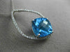 ESTATE X LARGE 8.41CT DIAMOND & AAA BLUE TOPAZ 14KT WHITE GOLD FLOATING PENDANT