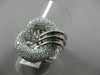 ESTATE WIDE 1.94CT DIAMOND 18K WHITE GOLD MULTI ROW PAVE INFINITY LOVE KNOT RING