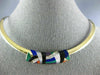 ASCH GROSSBARDT .16CT DIAMOND & AAA MULTI GEM 14KT TWO TONE GOLD NECKLACE #25979