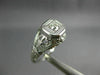 ANTIQUE .14CT DIAMOND 14KT WHITE GOLD SQUARE OPEN FILIGREE ENGAGEMENT RING 26658