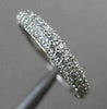 ESTATE 1.25CT DIAMOND 18KT WHITE GOLD 3 ROW PAVE WEDDING ANNIVERSARY RING #23366