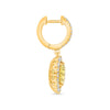 5.45CT DIAMOND & AAA YELLOW SAPPHIRE 18KT YELLOW 3D GOLD OVAL & ROUND EARRINGS