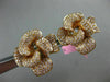 ESTATE LARGE 2.51CT DIAMOND 18KT ROSE GOLD 3D HANDCRATED FLOWER CLIP ON EARRINGS